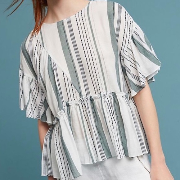 Anthropologie “Aurelie” Boho Flutter Sleeve Top - Picture 7 of 8